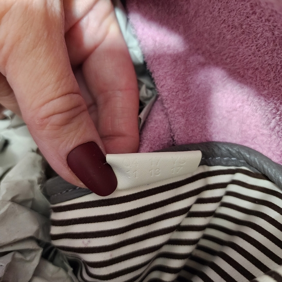 Henri Bendel The Influencer Tote Gray and Pink Leather Suede Striped Acc… - Picture 12 of 17